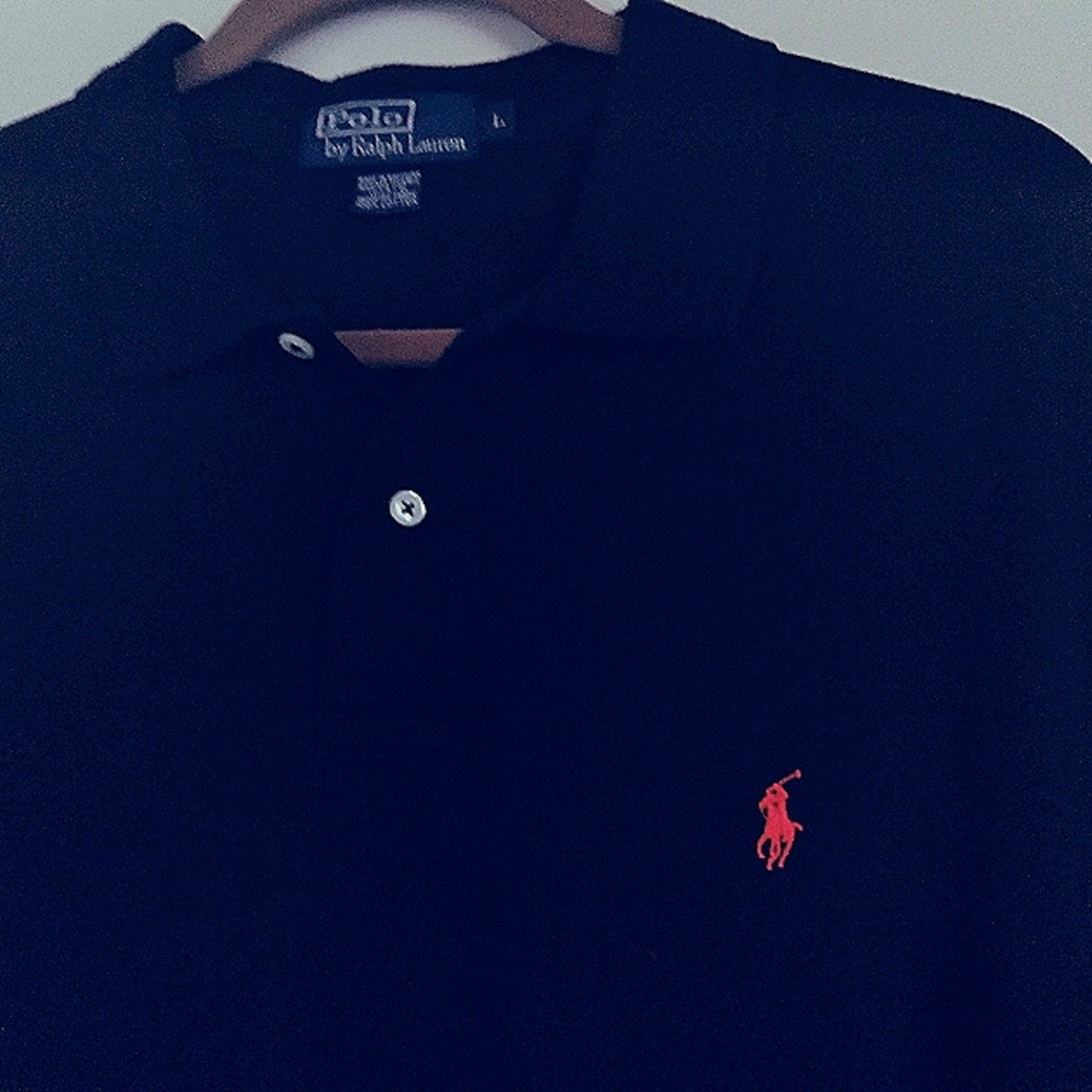 Polo by Ralph Lauren Men's Black Classic‎ Preppy Polo with Red Pony